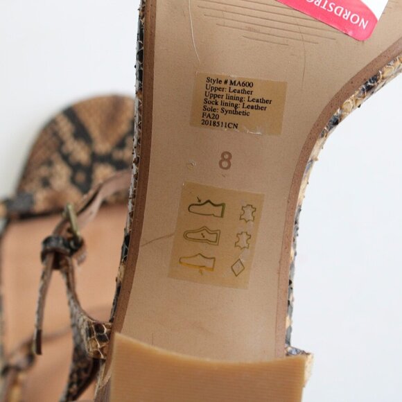 Madewell The Hollie Snake Embossed Leather Ankle-Strap Sandal Heels Size 8 - Picture 6 of 6